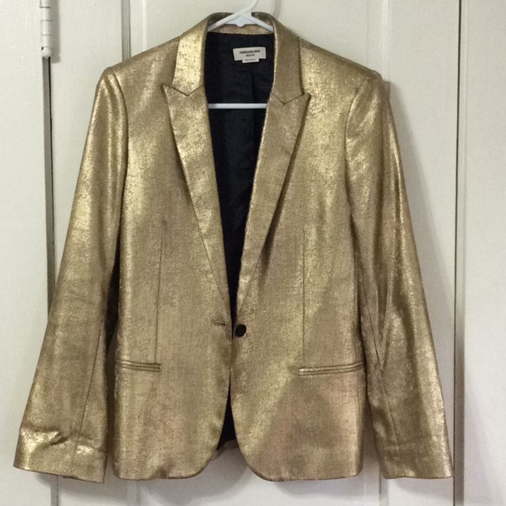 Gold metallic blazer